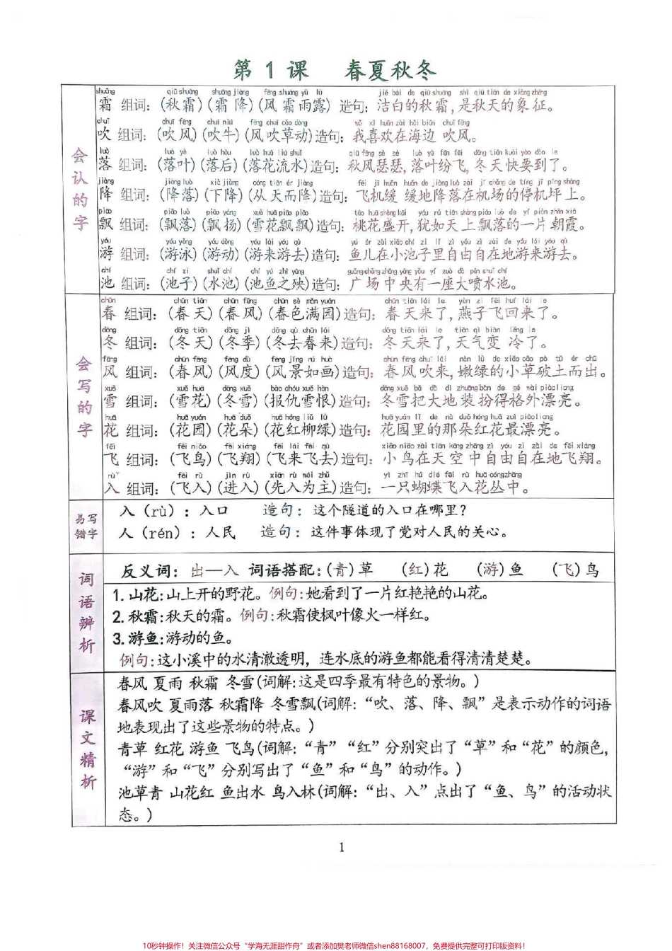 一下语文知识点清单来啦！#一年级语文 #一年级重点知识归纳.pdf_第2页