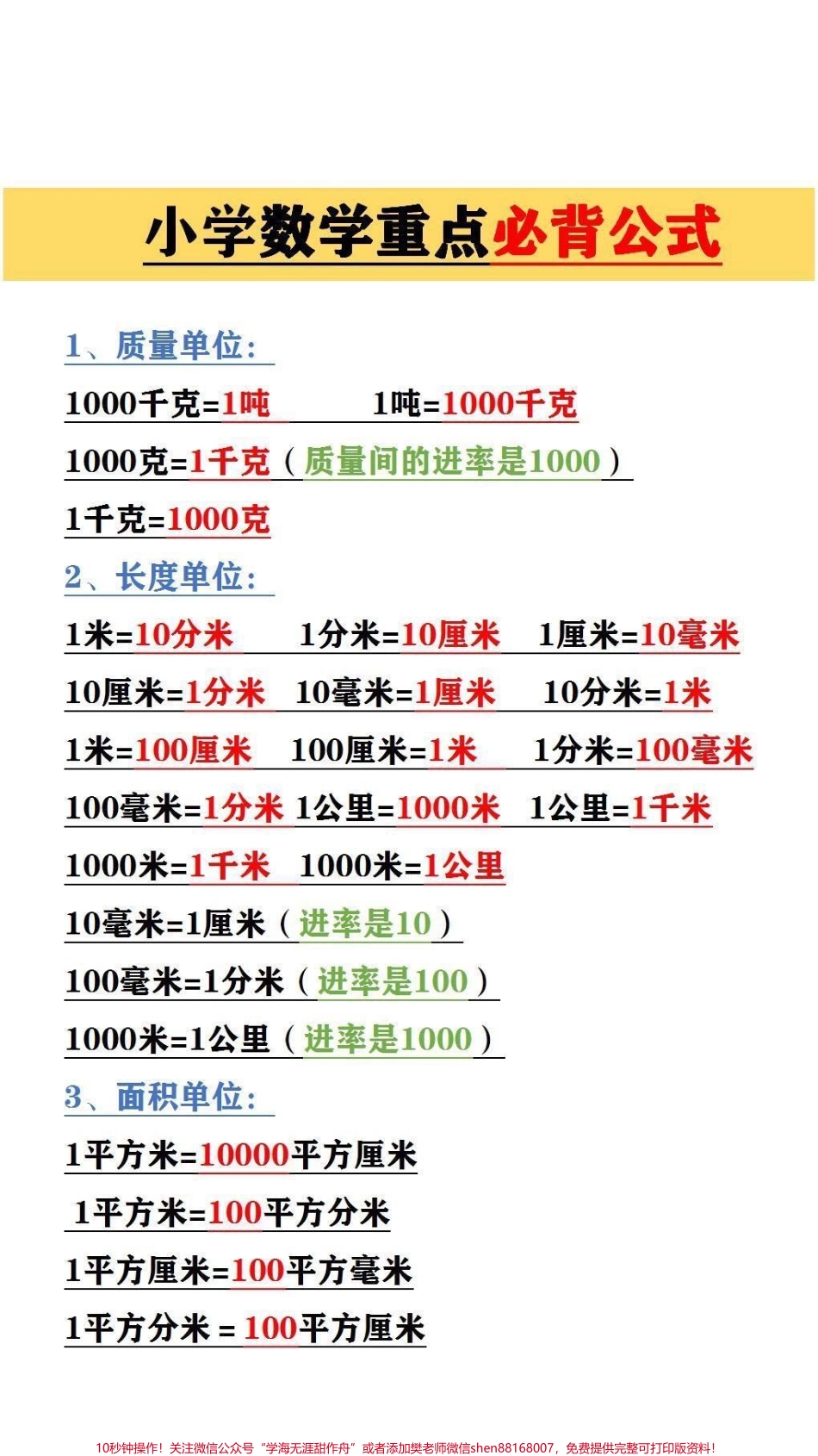 小学数学必备重点公式#小学数学 #必考考点.pdf_第1页