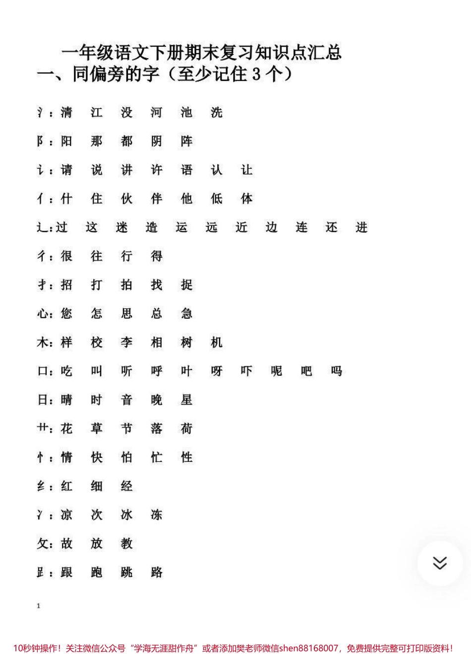 一年级下册语文期末知识汇总.pdf_第1页