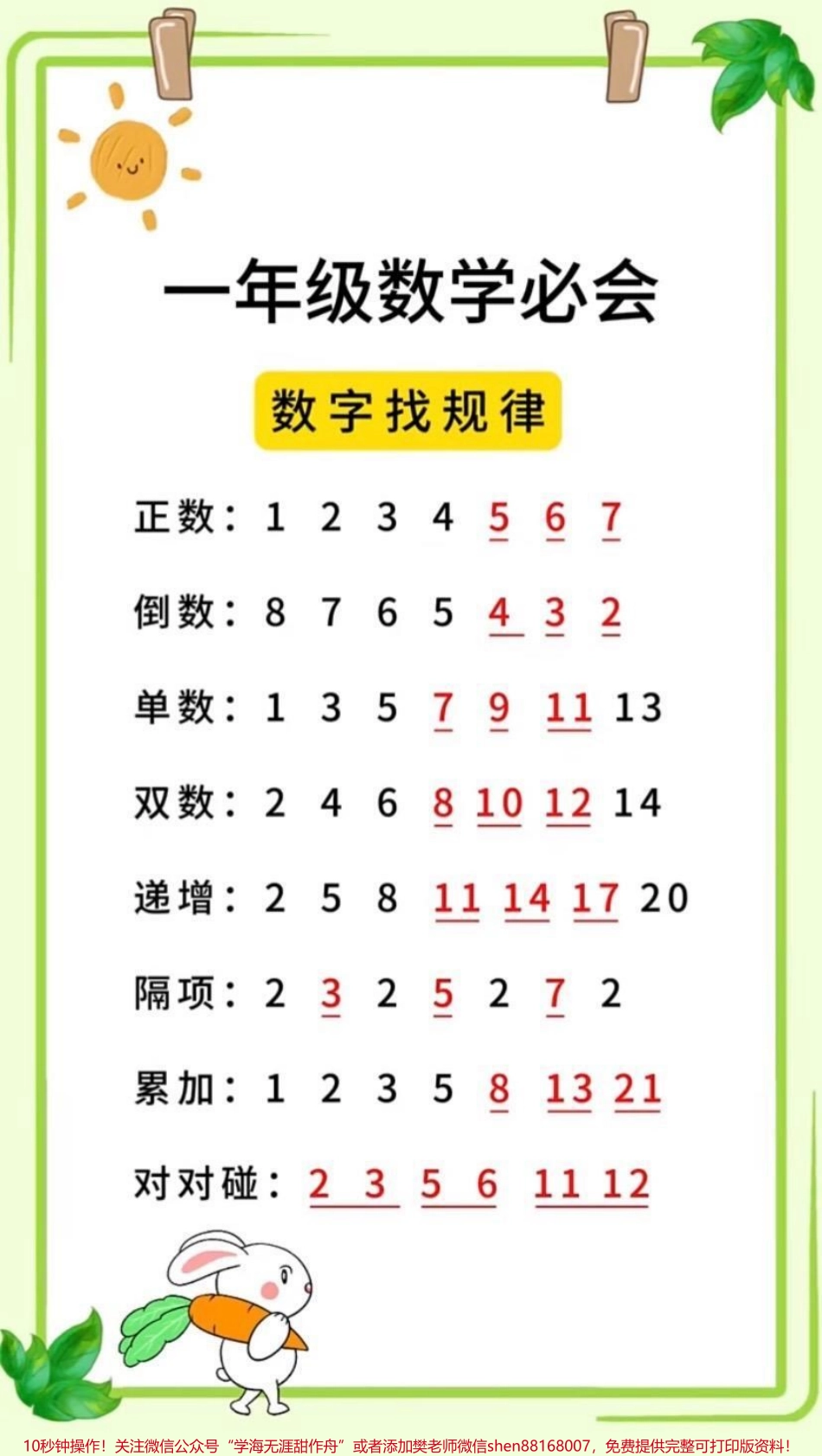 一年级数学必会数学找规律♥️.pdf_第2页