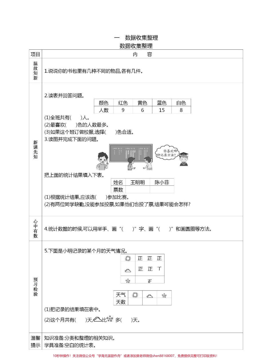 #二年级数学 #寒假预习 二年级下册数学预习单家长打印保存.pdf_第1页