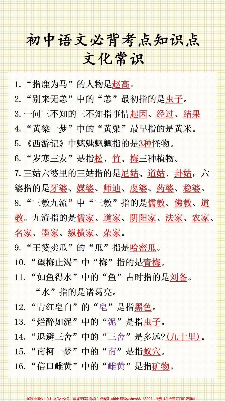 初中语文必背考点知识点文学常识#初中生必背.pdf_第1页