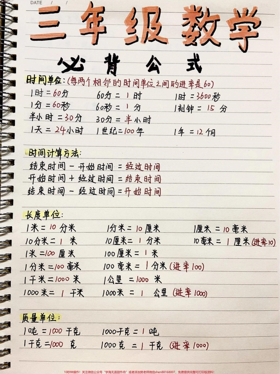 二升三是分水岭三年级这些知识点一定要记牢#知识点总结.pdf_第1页