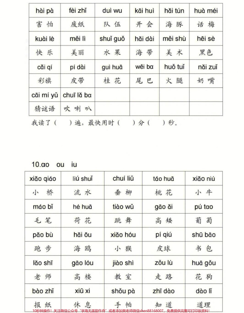 一年级家长都在找的拼音练读卷#小学语文 #拼音.pdf_第2页