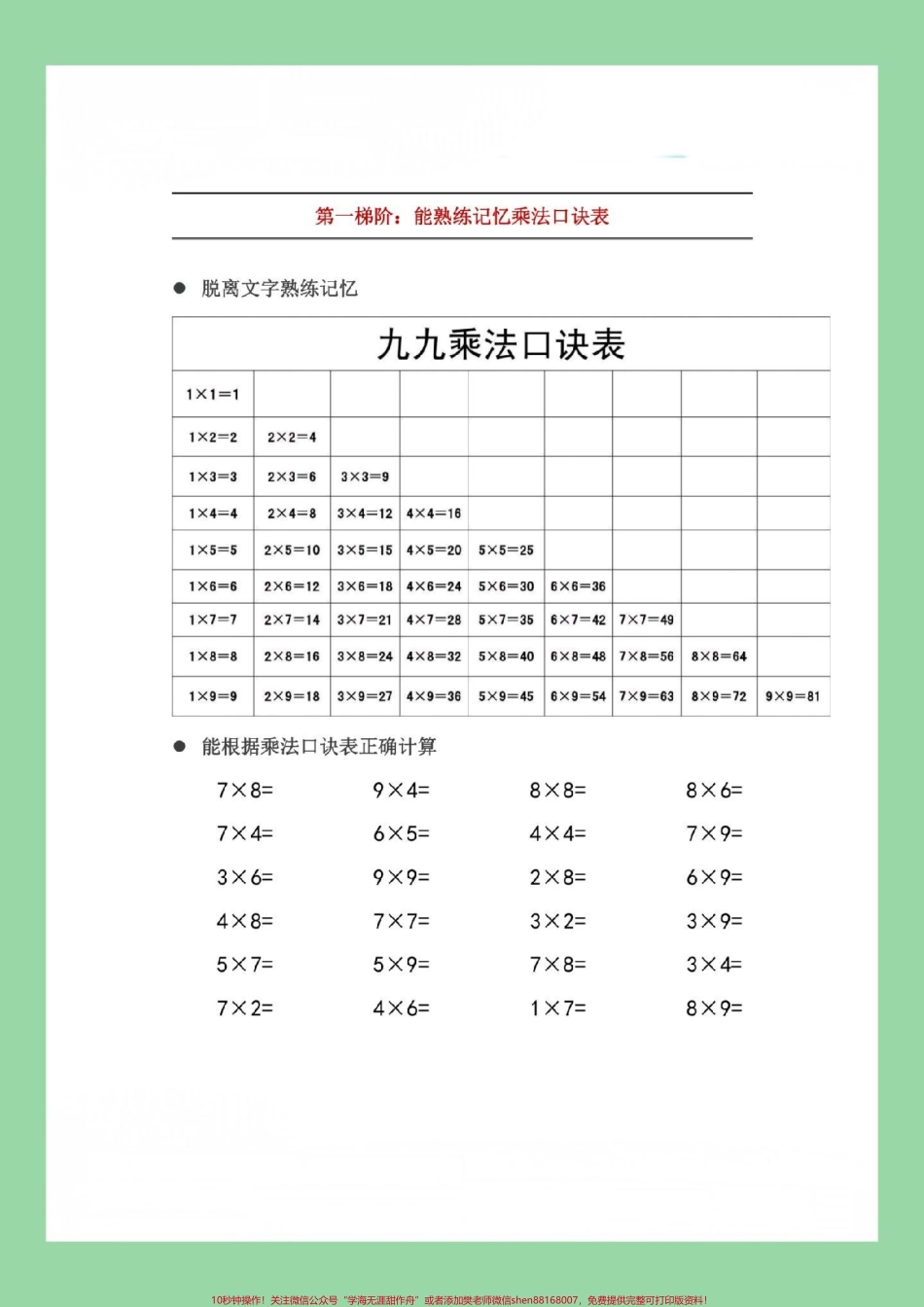 #必考考点 #好好学习 #二年级上册数学 #乘法口诀 家长保存孩子学习.pdf_第3页