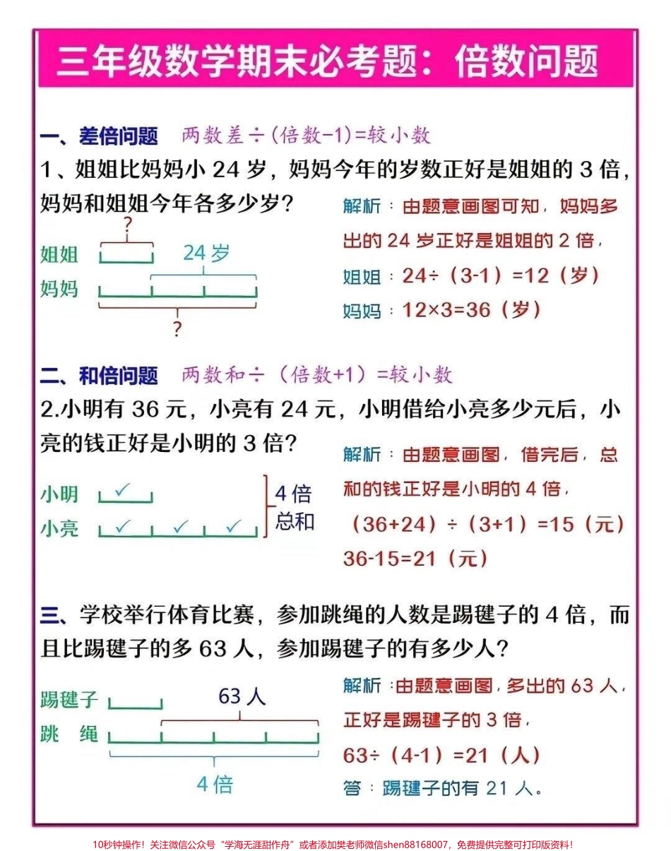 三年级数学知识重点和差倍问题#小学数学 #数学思维.pdf_第2页
