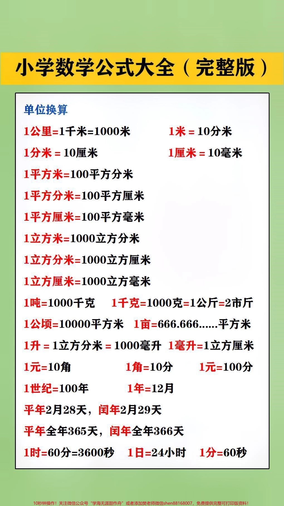 小学公式大全替孩子保存起来吧#学习 #数学.pdf_第2页