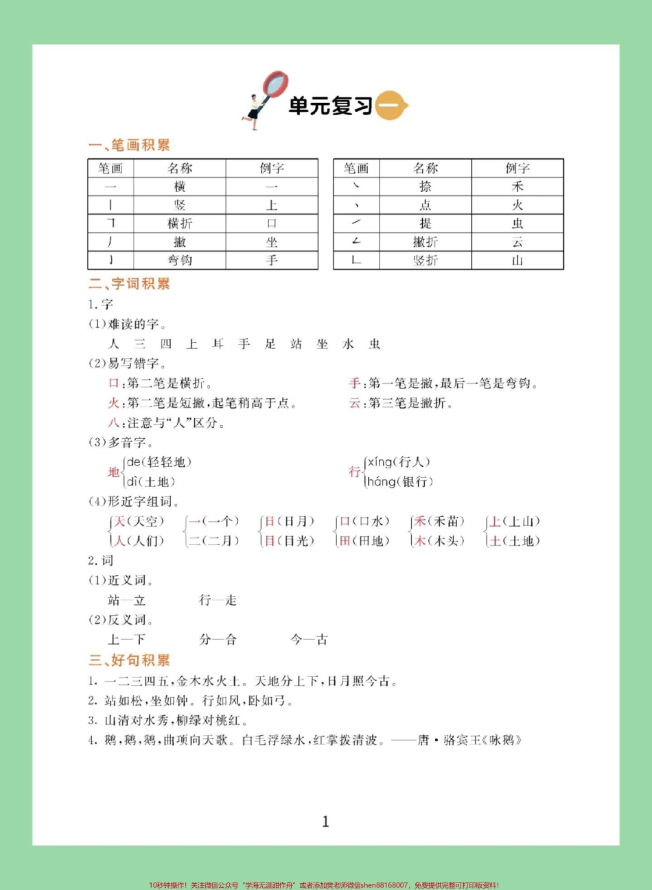 #家长收藏孩子受益 #必考考点#好好学习 #一年级语文重点 家长为孩子保存学习不看亏大了.pdf_第2页