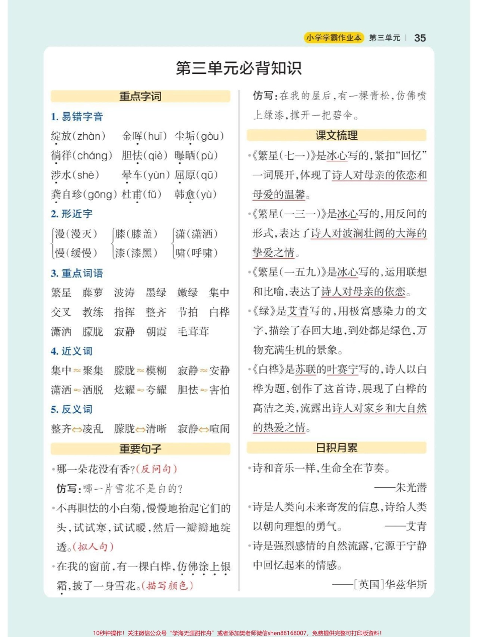 四年级上册语文重点总结#知识点总结 #小学语文.pdf_第3页