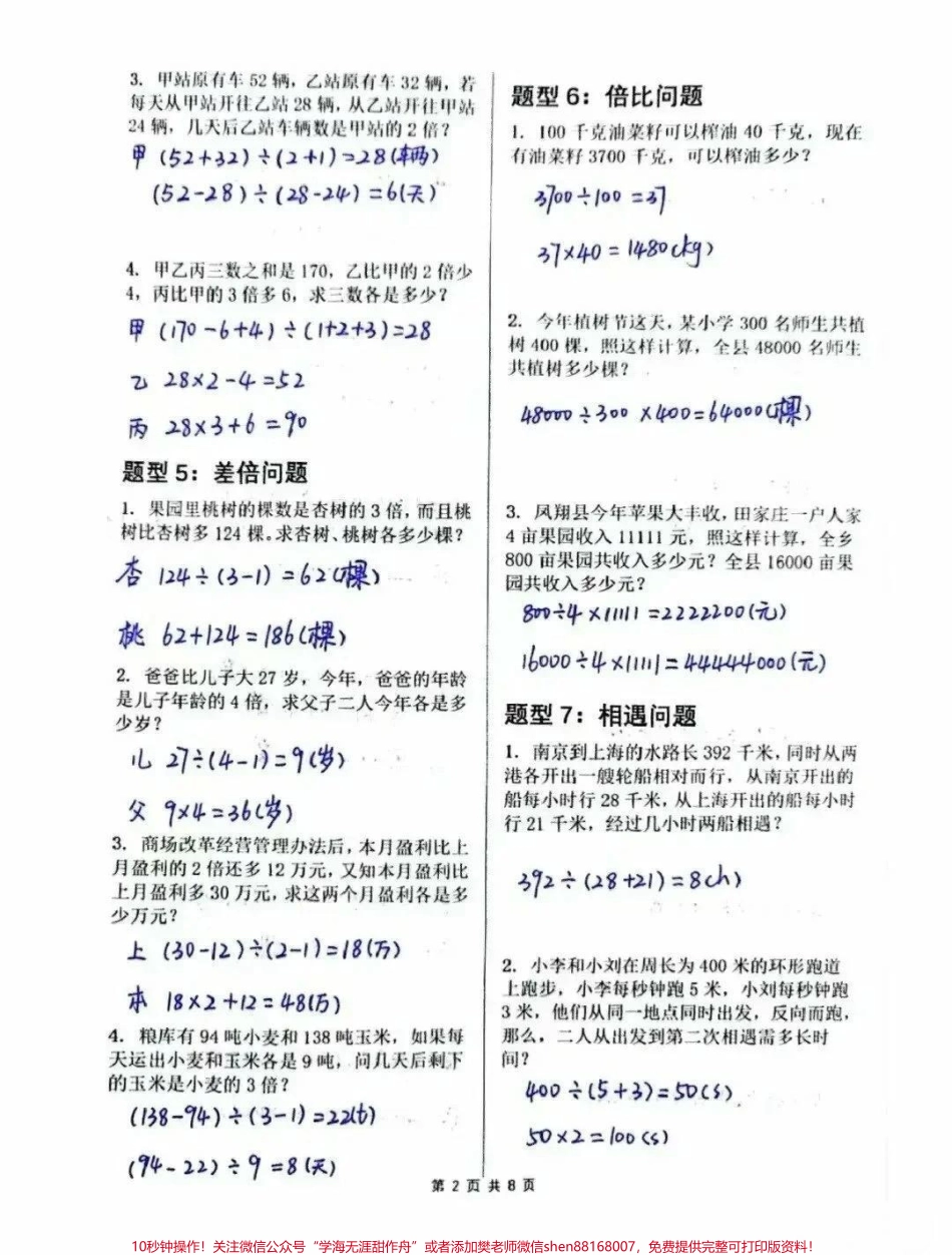 小学数学常见的30类应用题汇总#小学数学 #数学思维.pdf_第2页