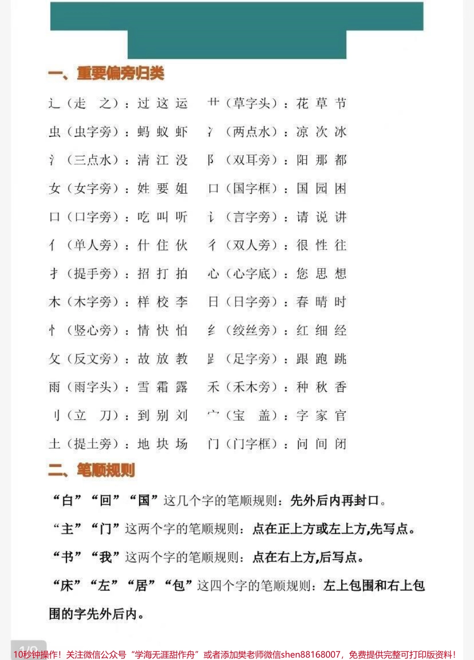 一年级语文下册偏旁、结构、词语积累、仿写句子归纳.pdf_第1页