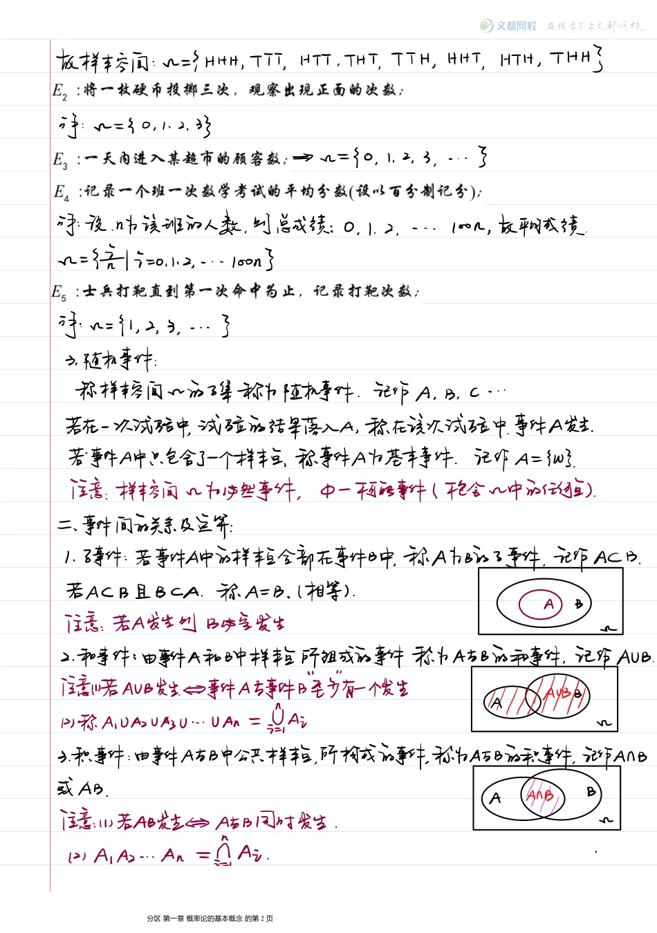 10.考研数学大学同步概率-现场板书（1-2章）韩长安【公众号：小盆学长】免费分享.pdf_第2页