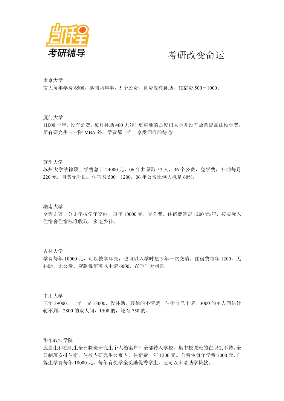 2015年法律硕士学费-凯程教育(1).pdf_第3页