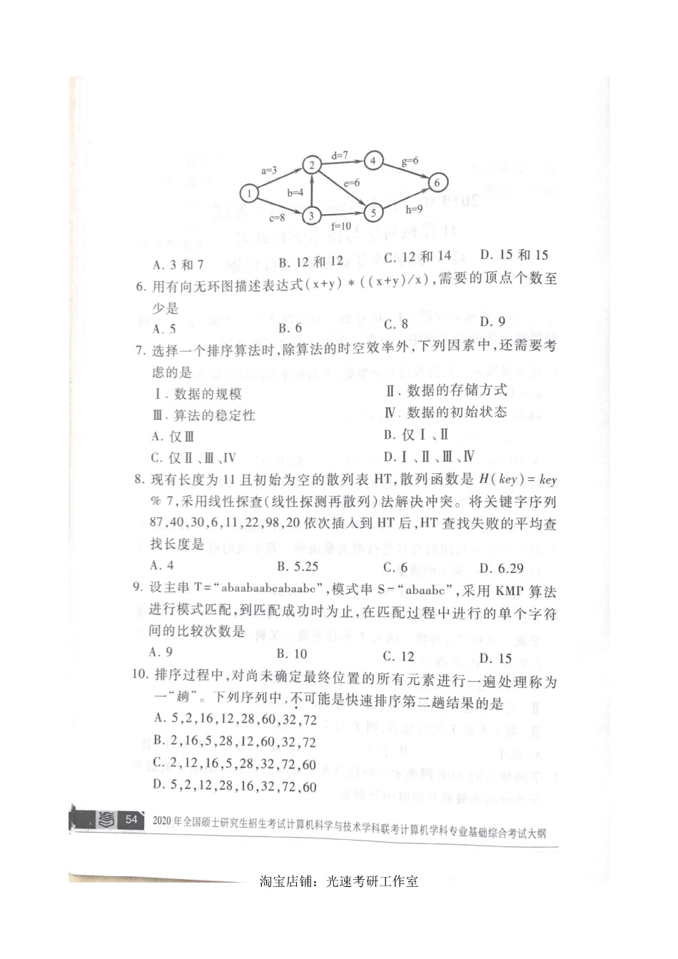 2019计算机考研408真题和答案（版本二）.pdf_第2页