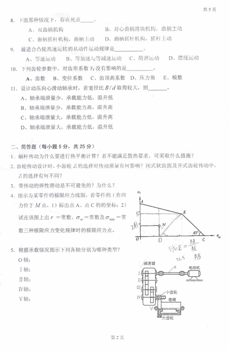 2007年太原科技大学机械原理与零件考研试题.pdf_第2页