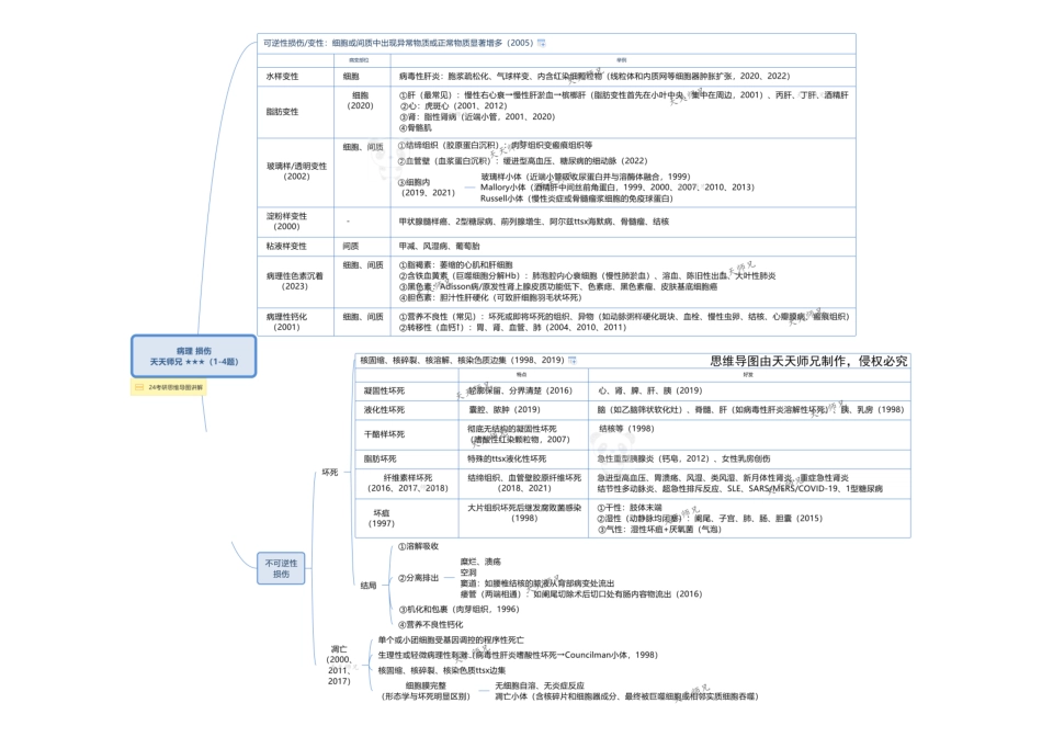 2024天天师兄病理 思维导图无水印打印版本 汇总.pdf_第2页
