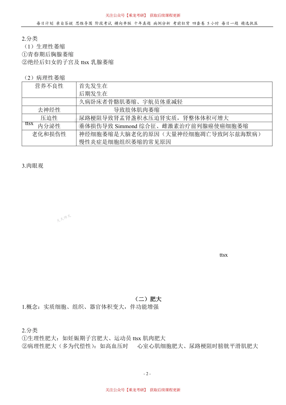 填空式讲义：病理 适应和损伤 核心-导图-真题-串联 天天师兄24考研 冲.pdf_第2页
