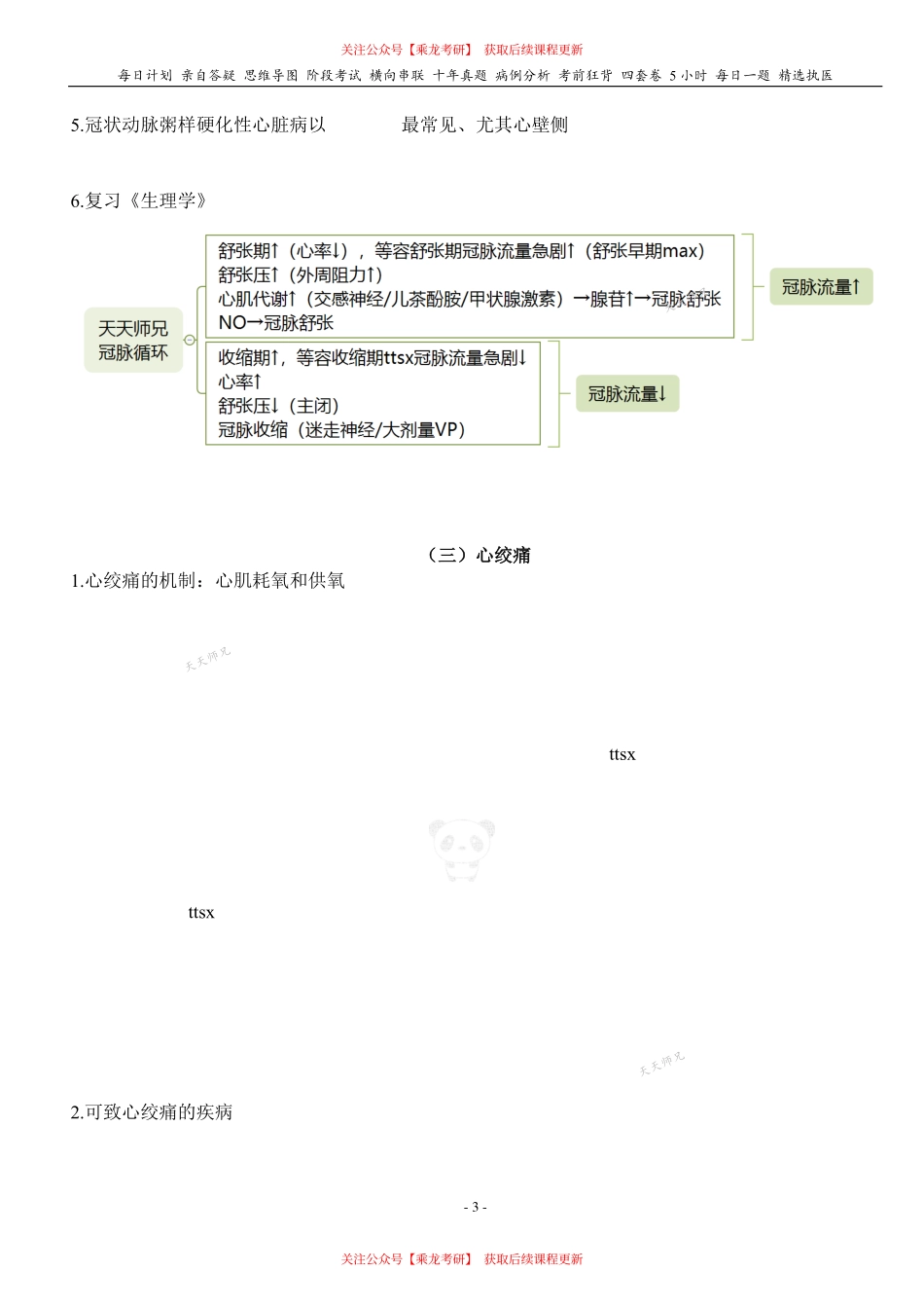 填空式讲义：内科含诊断 冠心病 核心-导图-真题-串联 天天师兄24考研 冲.pdf_第3页