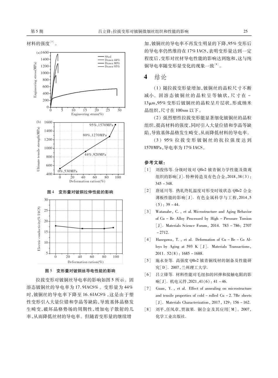 拉拔变形对铍铜微细丝组织和性能的影响.pdf_第3页