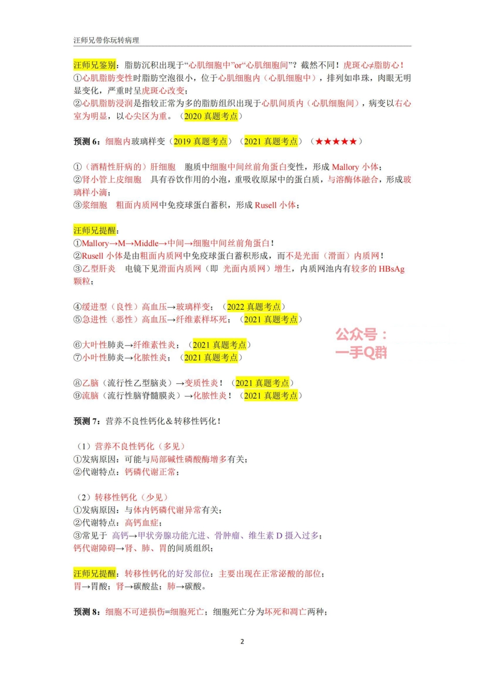 汪师兄 2024考研冲刺病理满分指南_00.pdf_第2页