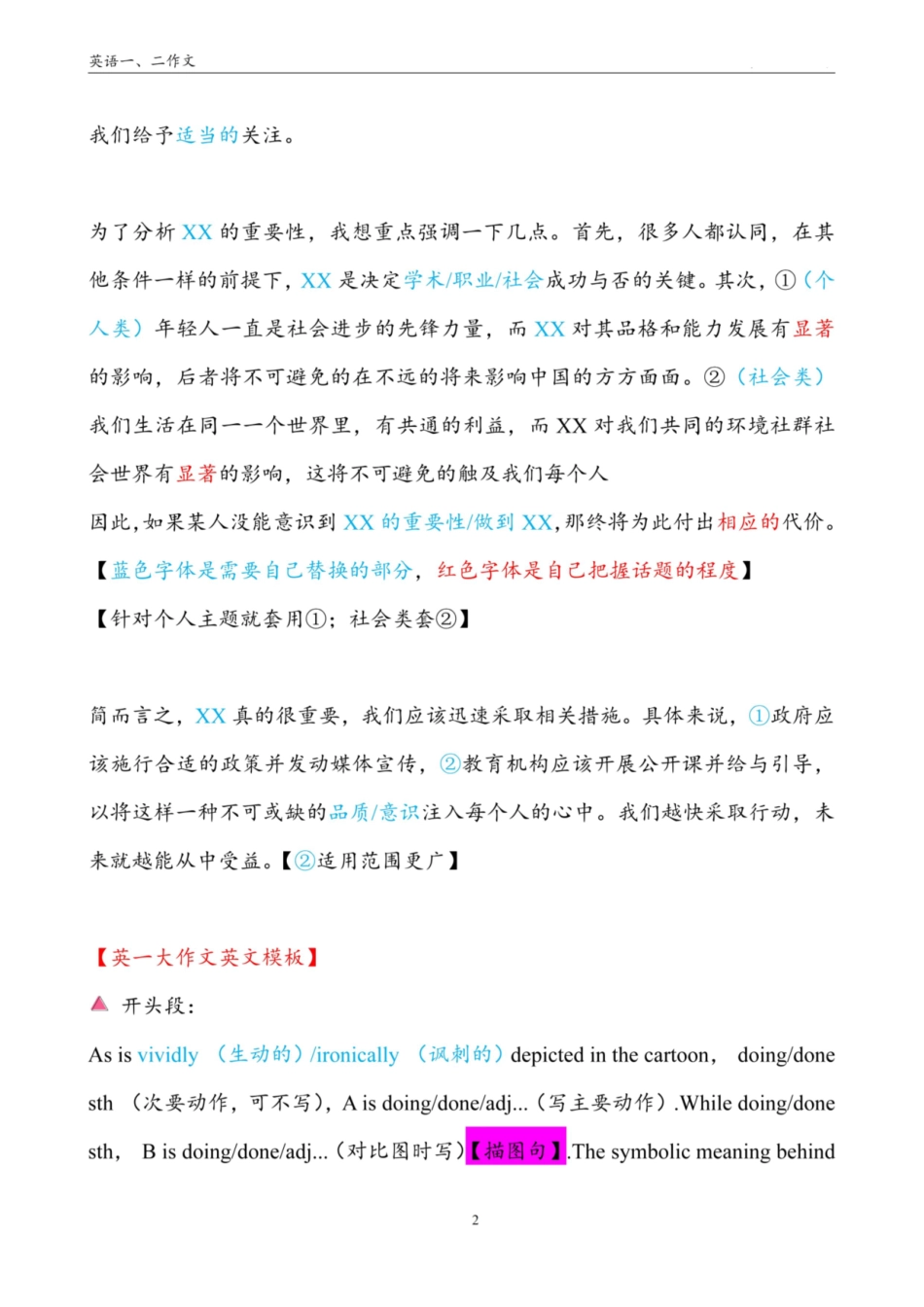 Monkey老师大小作文模板汇总笔记(1).pdf_第2页