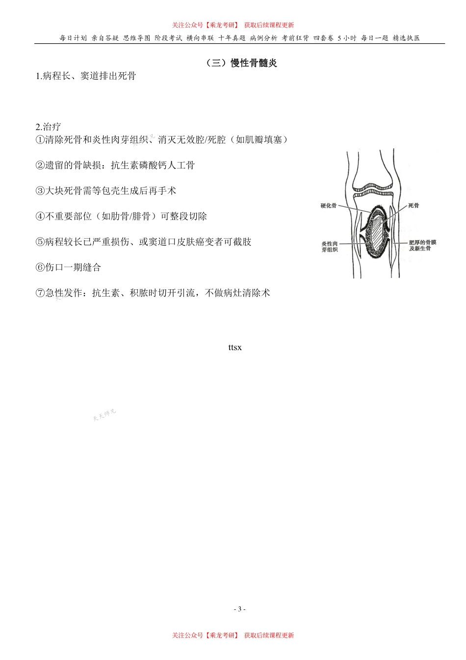 填空式讲义：外科 骨与关节感染 核心-导图-真题-串联 天天师兄24考研 冲.pdf_第3页