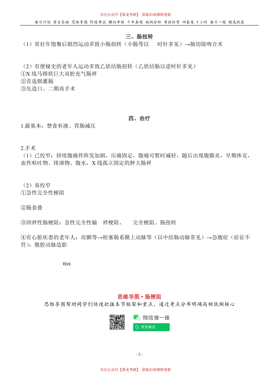 填空式讲义：外科 肠梗阻 核心-导图-真题-串联 天天师兄24考研 冲.pdf_第2页