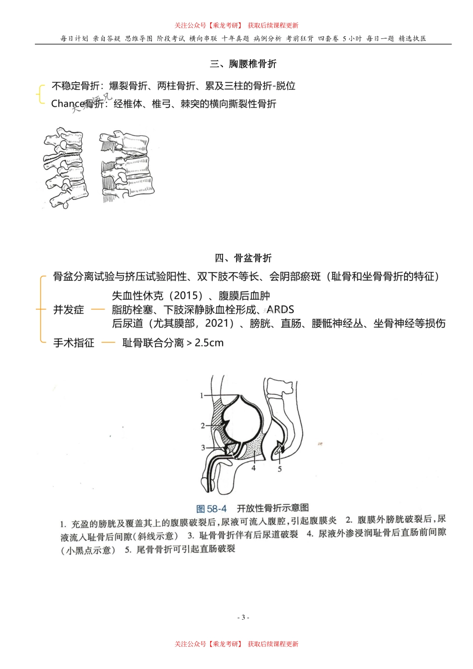 填空式讲义：外科 躯干骨骨折 & 脊髓损伤 核心-导图-真题-串联 天天师兄24考研 冲.pdf_第3页