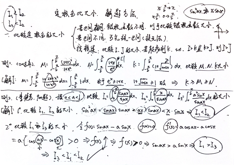 专题13 积分比大小（手稿）【公众号：小盆学长】免费分享.pdf_第1页