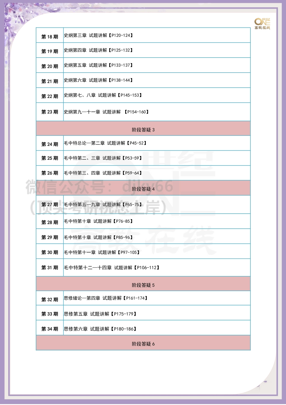 【课表】学霸1000题刷题班课程表[世纪高教在线]免费分享考研资料(1).pdf_第3页