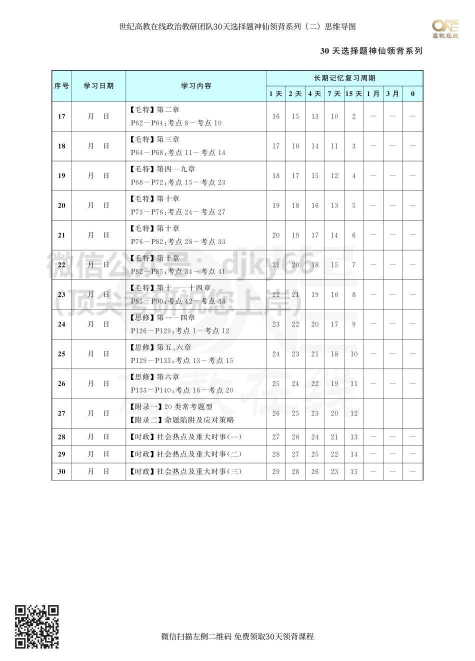 【领背计划】考研政治30天选择题领背课程 领背计划表[世纪高教在线]免费分享考研资料(1).pdf_第3页