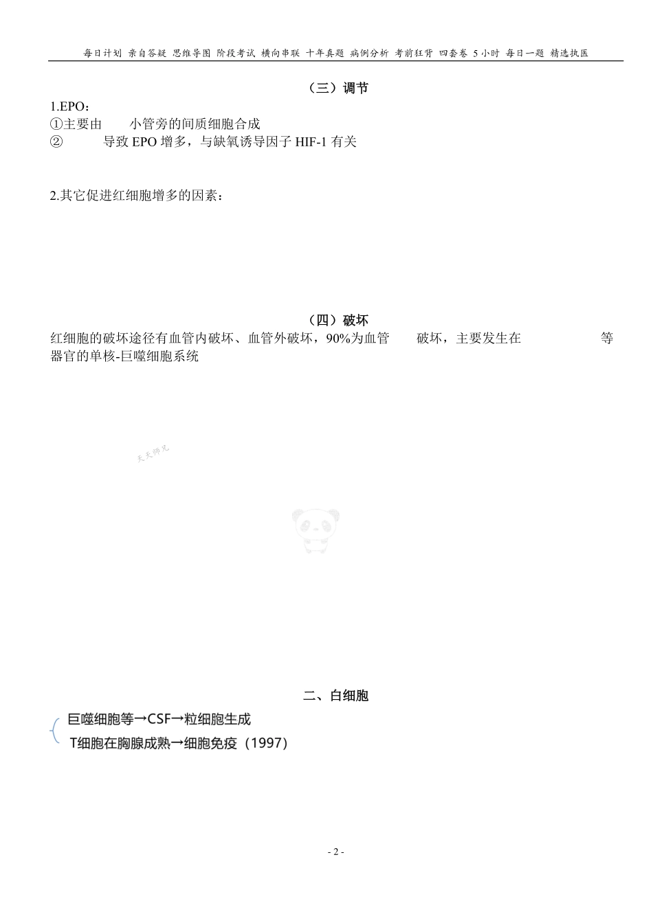 填空式讲义：生理 血液特性 核心-导图-真题-串联 天天师兄24考研 冲.pdf_第2页