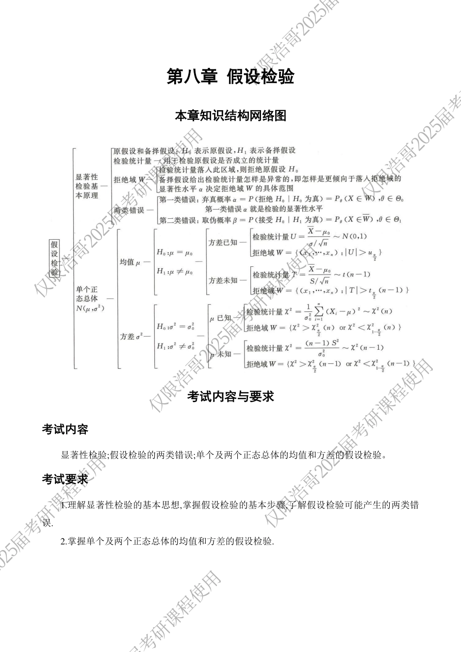 通关教程概率统计第八章-【公众号：小盆学长】免费分享.pdf_第1页