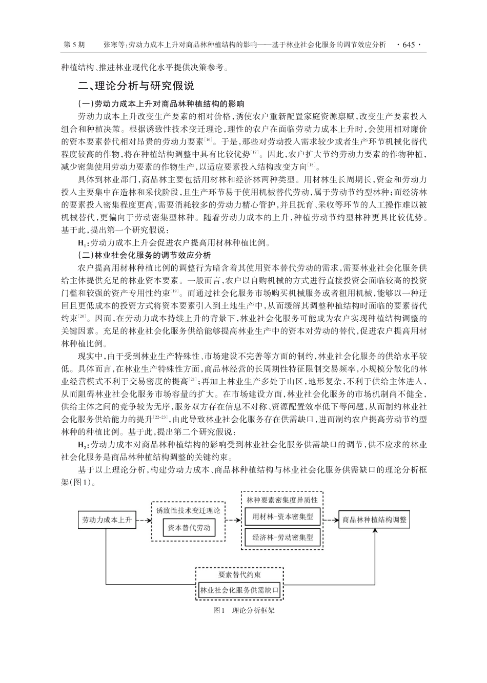 劳动力成本上升对商品林种植结构的影响——基于林业社会化服务的调节效应分析.pdf_第3页