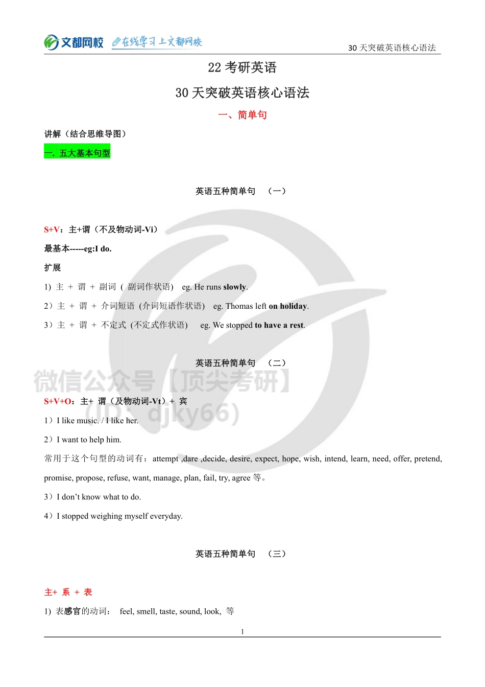 30天突破英语核心语法讲义（Day1-Day17）[途鸟吧论坛 www.tnbzs.com].pdf_第1页