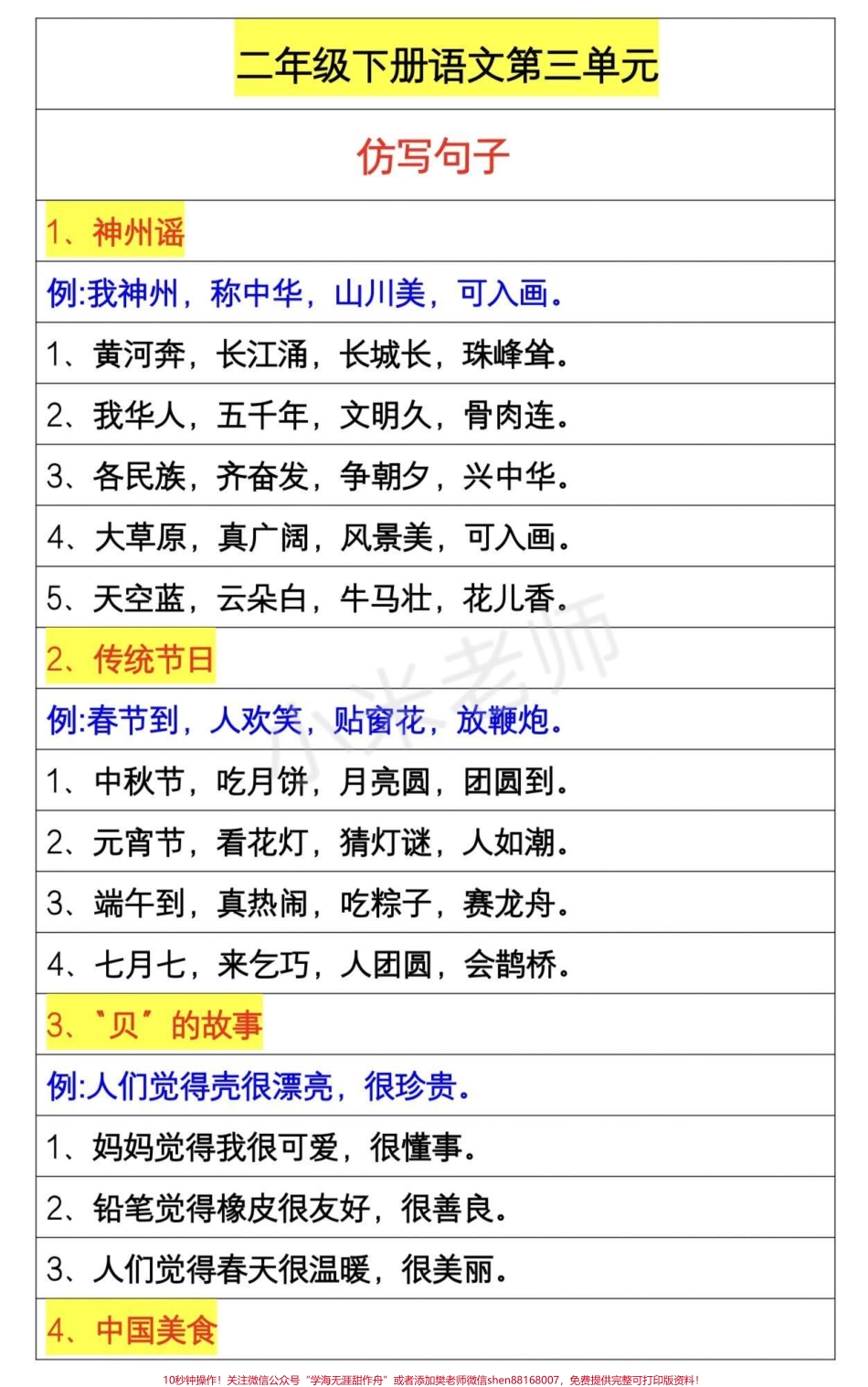 #感谢抖音我要上热门➭ #家长收藏孩子受益 #二年级下册语文 #仿写句子.pdf_第1页