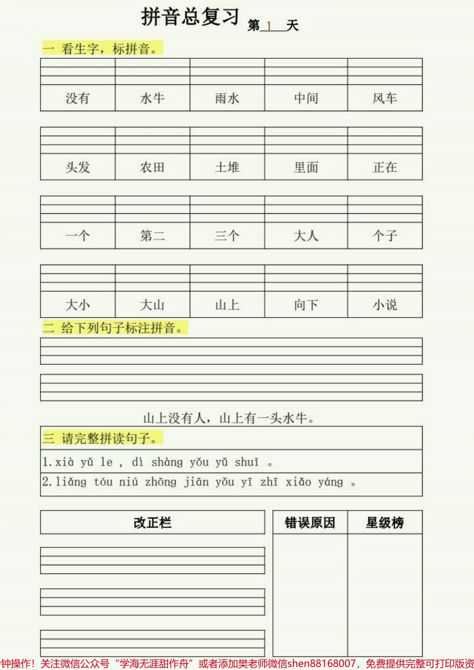 #每天学习一点点 #家长必读 #一切为了孩子 #一年级语文 #拼音.pdf_第1页