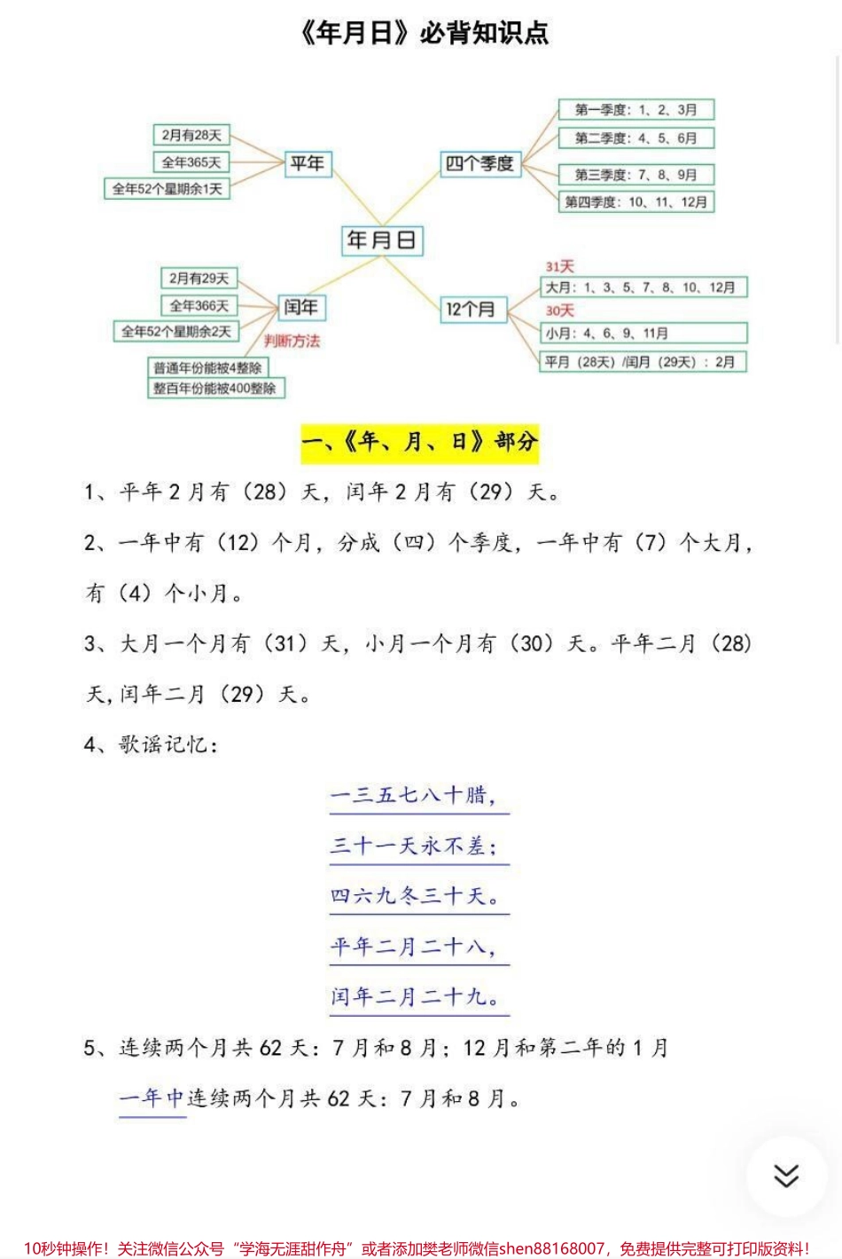 《年月日》必背知识点三年级收藏关注♥️.pdf_第1页
