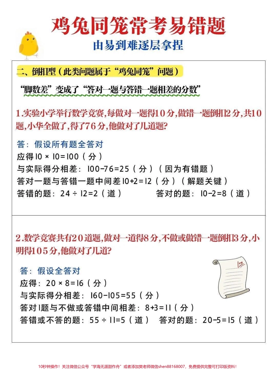 鸡兔同笼常考的易错题#数学思维 #小学数学.pdf_第2页