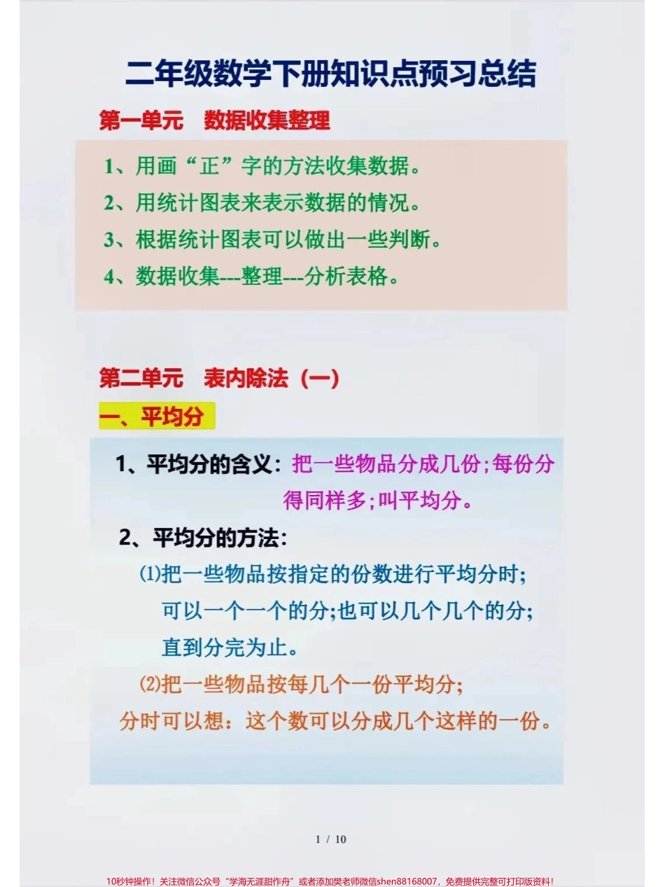 二年级下册数学知识点预习必备#家长收藏孩子受益 #每天学习一点点 #教育 #二年级 #学霸秘籍.pdf_第1页