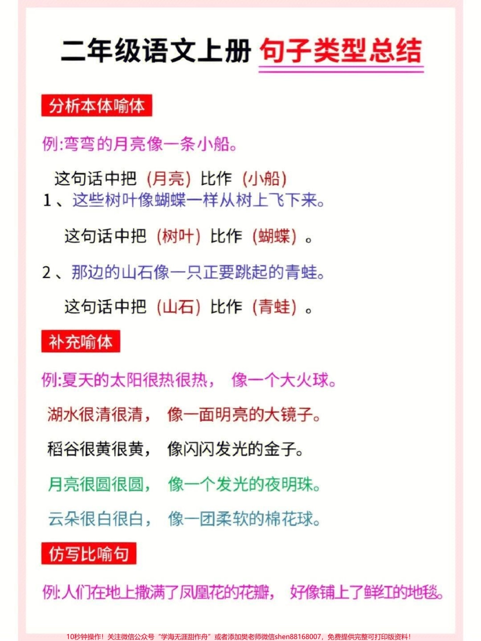 二年级语文必考句子汇总#知识点总结 #小学知识点归纳 #学习 #二年级仿写句子.pdf_第1页