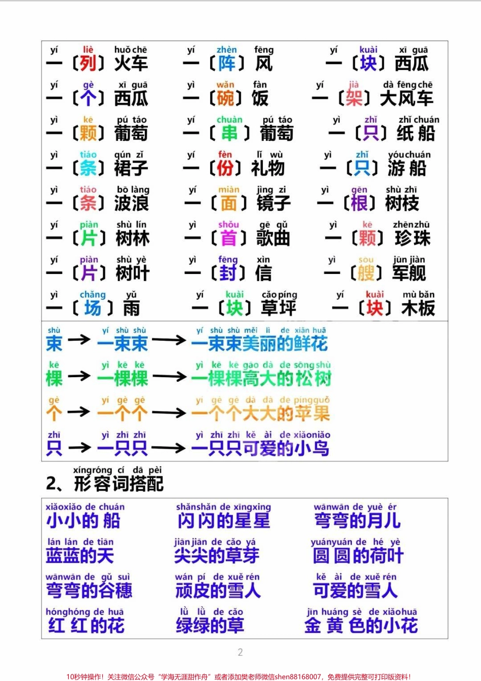 打好基础全靠它 一年级语文词语积累一年级语文量词积累寒假读一读写一写打卡词语积累#知识分享 #量词 #一年级 #一年级重点知识归纳 #小学语文知识点.pdf_第2页