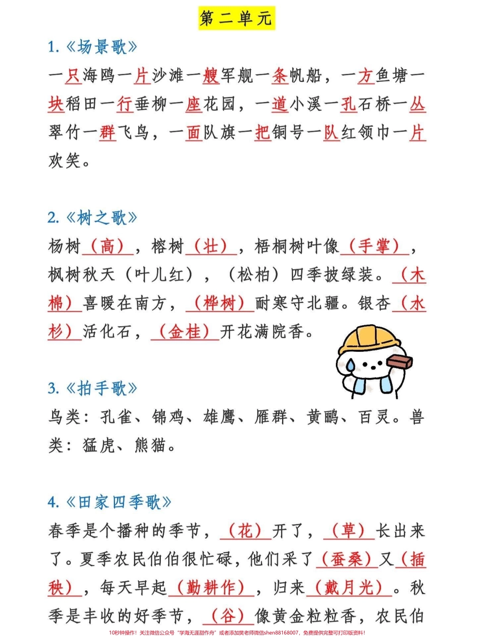 二年级上册语文课文内容中心思想二年级上册语文课文重点知识老师给大家整理出来了有电子版可打印家长快给孩子打印出来学习吧！！！#二年级语文 #学霸秘籍 #总结 #一升二 @抖音小助手.pdf_第3页