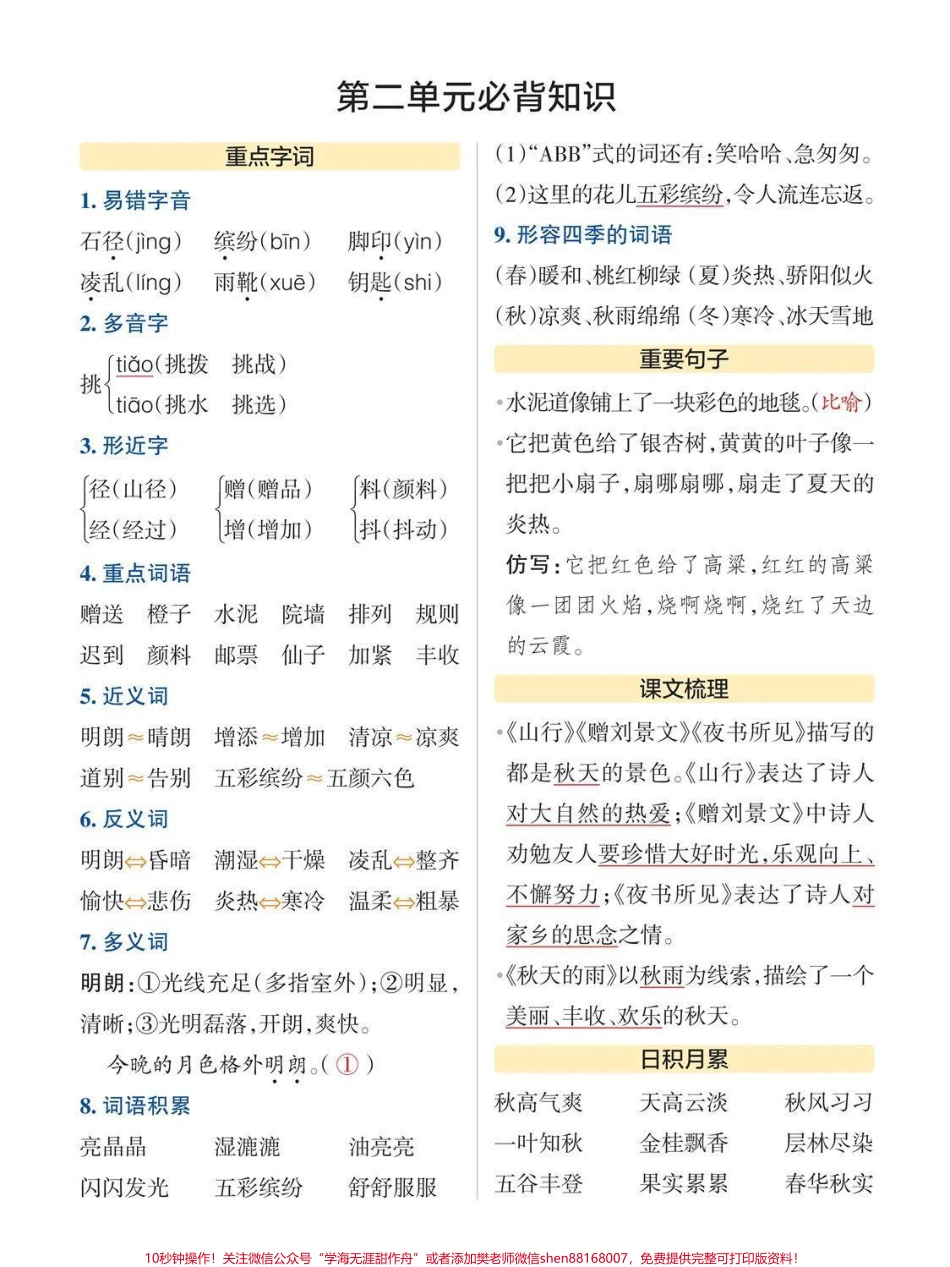 三年级语文上册必背知识点#三年级上册语文 #三年级语文重点归纳.pdf_第2页