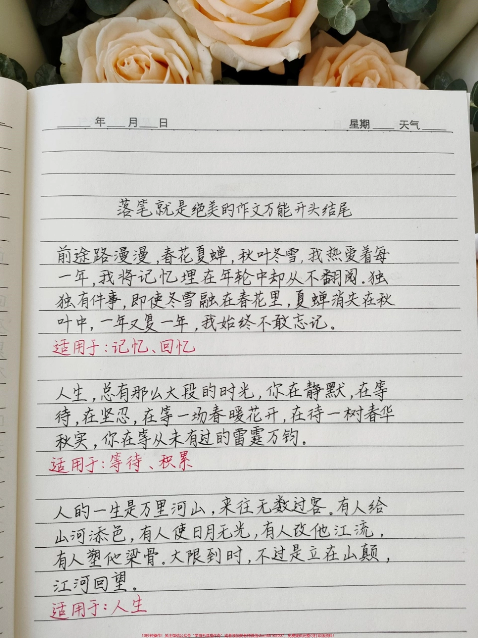 落笔就是绝美的作文结尾段落#手写文字 #作文 #作文素材 #文字的力量.pdf_第1页