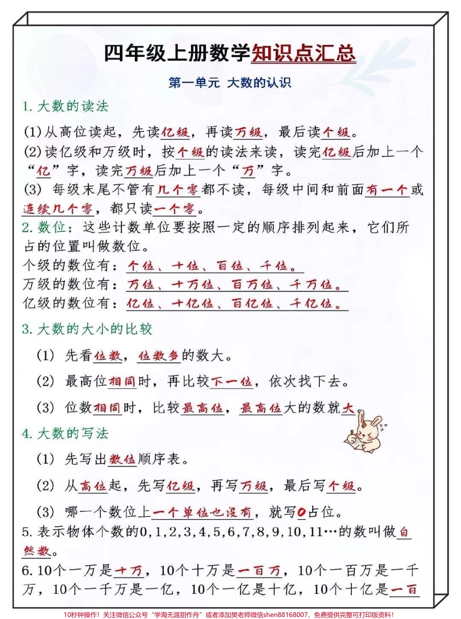 四年级上册数学知识点汇总家长收藏♥️孩子受益哦.pdf_第1页