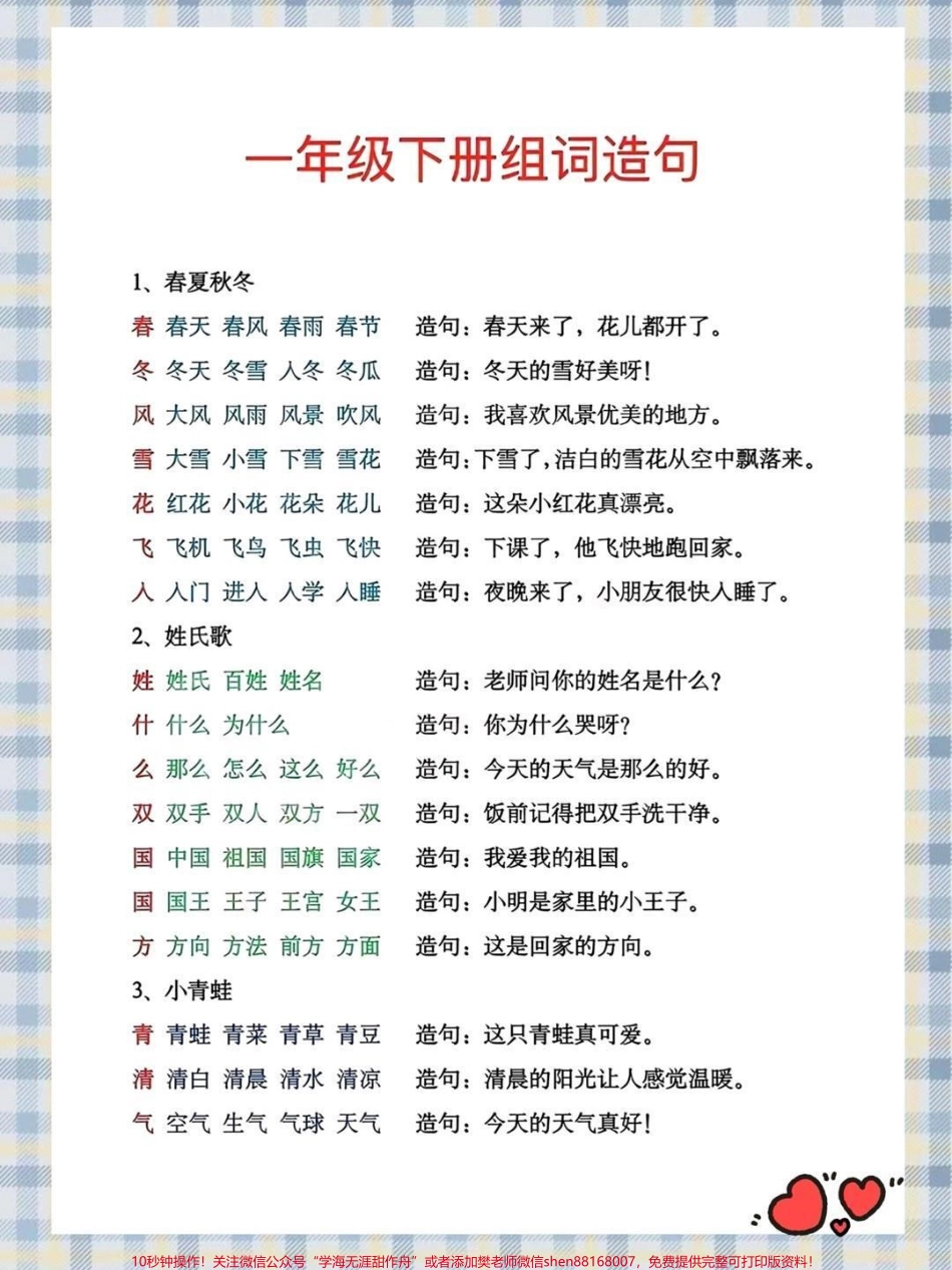 一年级下册语文组词造句#教育 #二年级 #小学语文 #学习 #语文.pdf_第1页