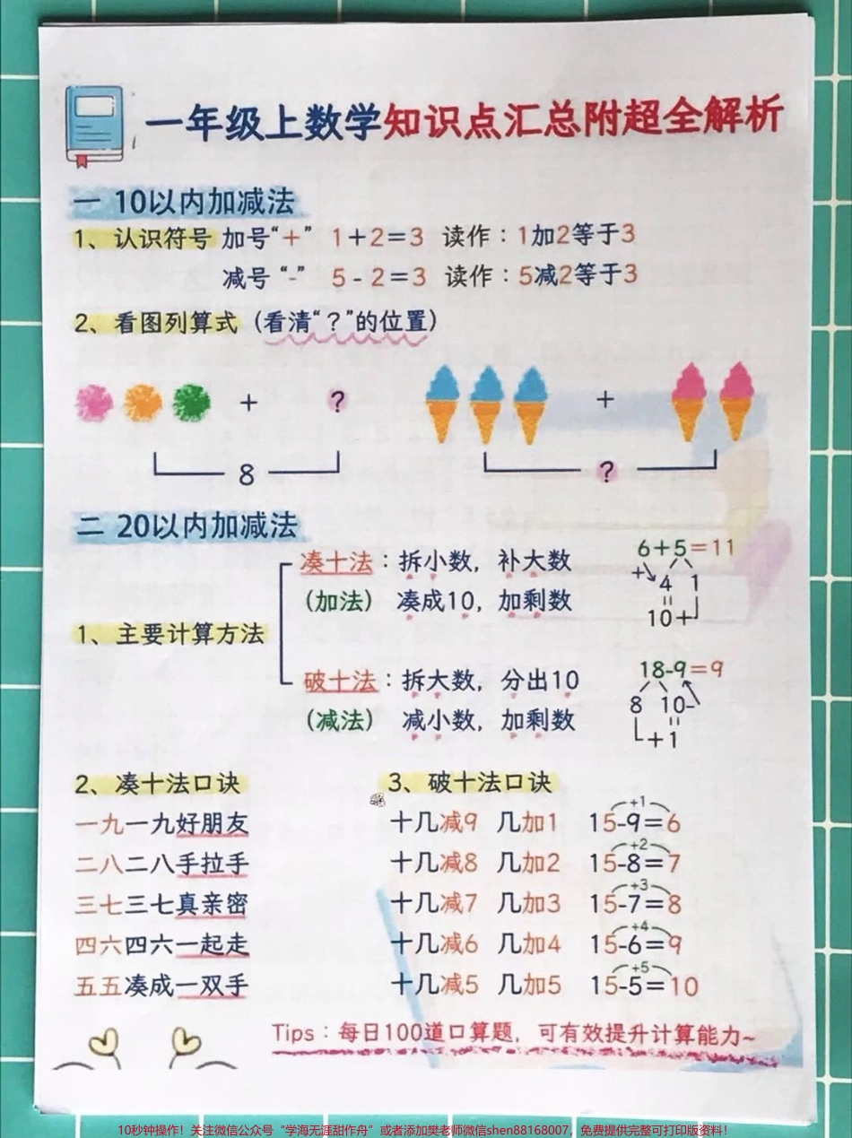 一年级上册数学知识点汇总家长收藏♥️孩子受益哦.pdf_第1页