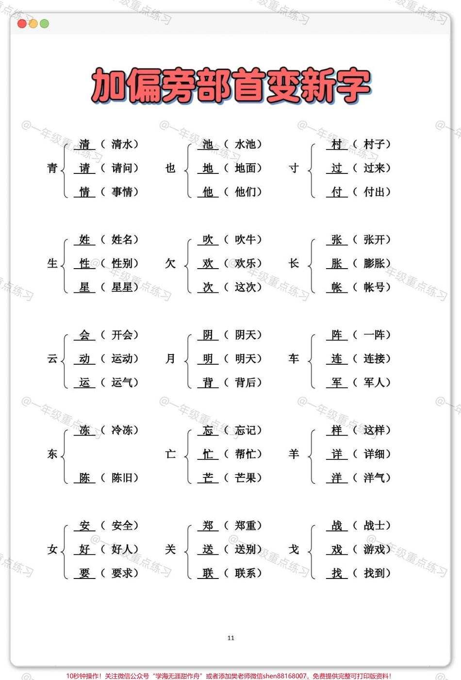 一年级加偏旁变新字#学习资料分享 #一年级语文下册 #偏旁 #知识分享 #一年级重点知识归纳.pdf_第2页