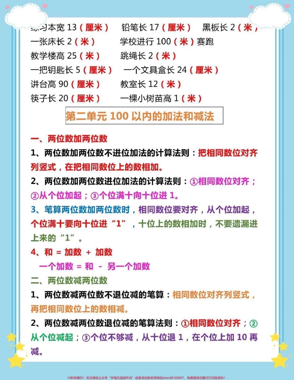 二年级上册数学知识点汇总#二年级数学 #知识点总结 #数学 #必考考点 #二年级上册数学.pdf_第3页
